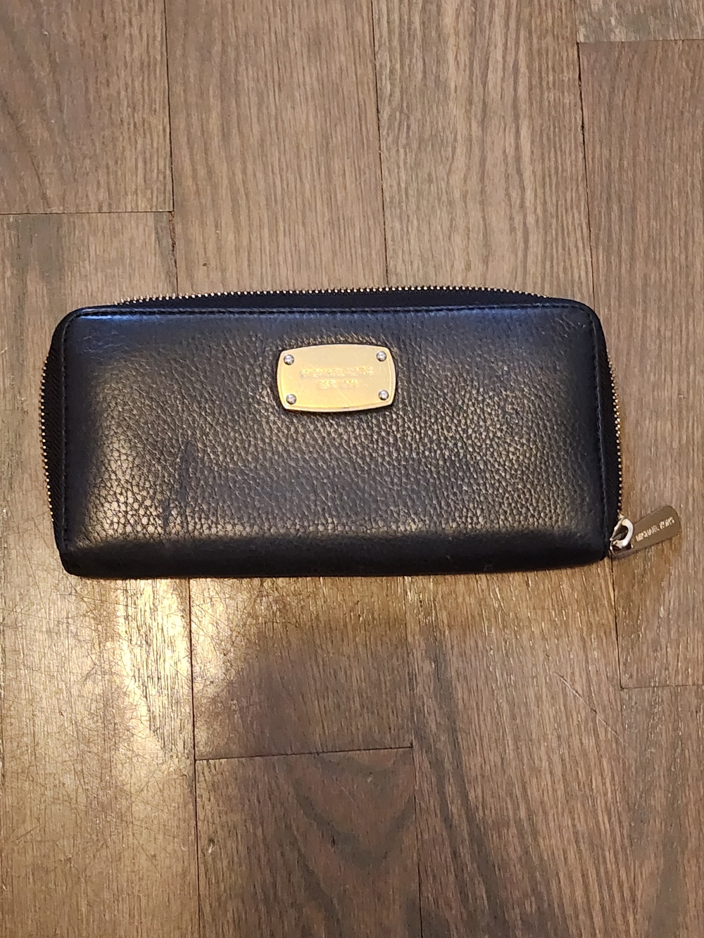 Michael Kors Black Leather Zip-Around Wallet